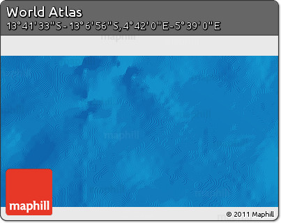 Shaded Relief 3D Map of the Area around 13° 24' 15" S, 5° 10' 30" E