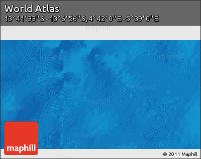 Shaded Relief 3D Map of the Area around 13° 24' 15" S, 5° 10' 30" E