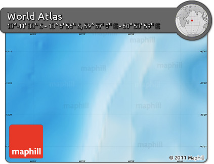 Physical Map of the Area around 13° 24' 15" S, 60° 25' 29" E