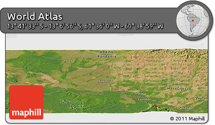 Satellite Panoramic Map of the Area around 13° 24' 15" S, 61° 7' 30" W