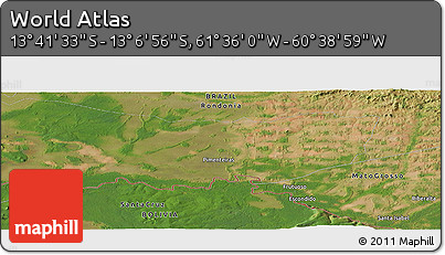 Satellite Panoramic Map of the Area around 13° 24' 15" S, 61° 7' 30" W