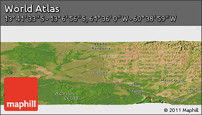 Satellite Panoramic Map of the Area around 13° 24' 15" S, 61° 7' 30" W