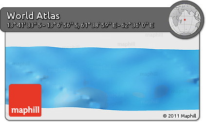 Physical Panoramic Map of the Area around 13° 24' 15" S, 62° 7' 30" E
