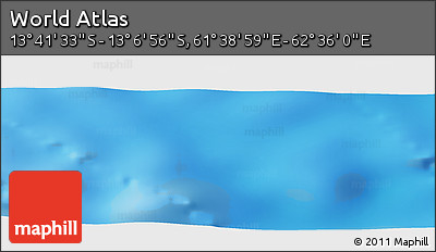 Physical Panoramic Map of the Area around 13° 24' 15" S, 62° 7' 30" E