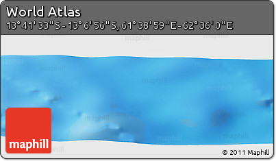 Physical Panoramic Map of the Area around 13° 24' 15" S, 62° 7' 30" E