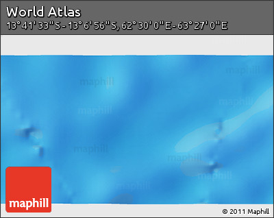 Physical 3D Map of the Area around 13° 24' 15" S, 62° 58' 30" E