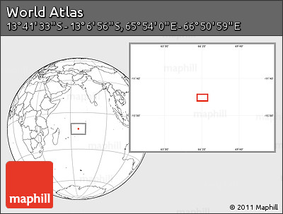 Blank Location Map of the Area around 13° 24' 15" S, 66° 22' 30" E