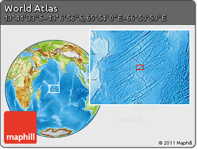 Physical Location Map of the Area around 13° 24' 15" S, 66° 22' 30" E