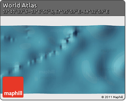 Satellite 3D Map of the Area around 13° 24' 15" S, 68° 4' 29" E