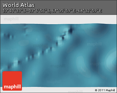 Satellite 3D Map of the Area around 13° 24' 15" S, 68° 4' 29" E