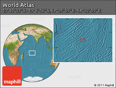Satellite Location Map of the Area around 13° 24' 15" S, 68° 4' 29" E