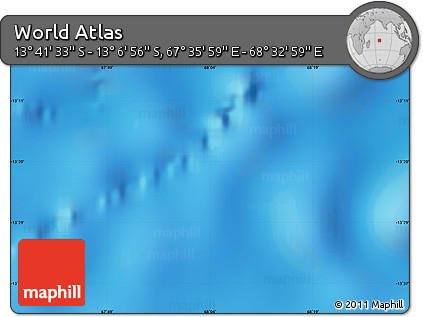 Physical Map of the Area around 13° 24' 15" S, 68° 4' 29" E