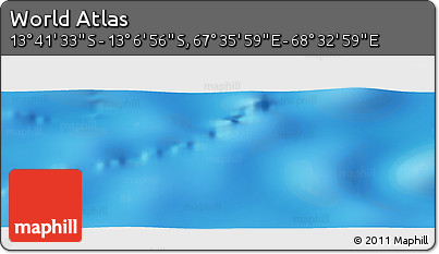 Physical Panoramic Map of the Area around 13° 24' 15" S, 68° 4' 29" E