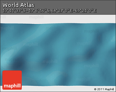 Satellite 3D Map of the Area around 13° 24' 15" S, 68° 55' 30" E