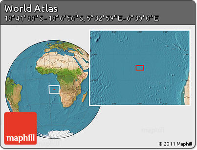 Satellite Location Map of the Area around 13° 24' 15" S, 6° 1' 30" E