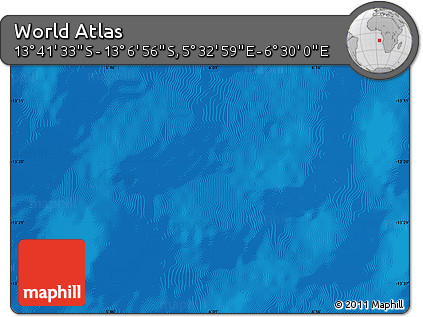 Physical Map of the Area around 13° 24' 15" S, 6° 1' 30" E