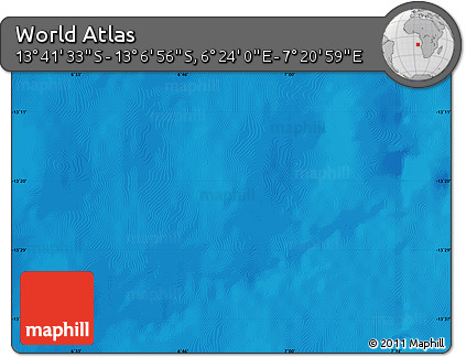 Physical Map of the Area around 13° 24' 15" S, 6° 52' 30" E