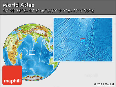 Physical Location Map of the Area around 13° 24' 15" S, 70° 37' 30" E