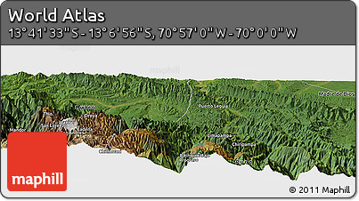 Satellite Panoramic Map of the Area around 13° 24' 15" S, 70° 28' 29" W