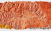 Political 3D Map of the area around 13° 24' 15" S, 72° 10' 30" W