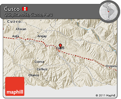 Shaded Relief 3D Map of Cusco