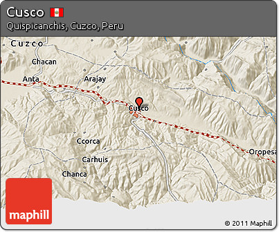 Shaded Relief 3D Map of Cusco