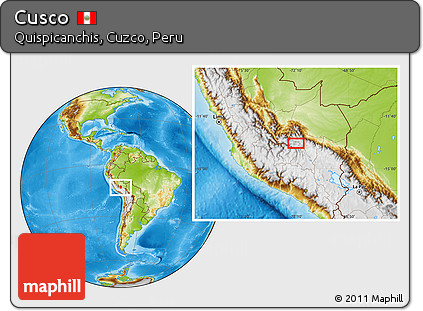 Physical Location Map of Cusco