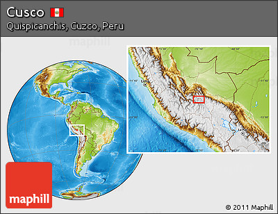 Physical Location Map of Cusco