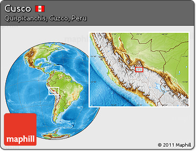 Physical Location Map of Cusco