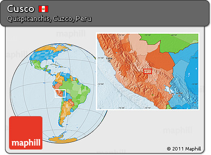 Political Location Map of Cusco
