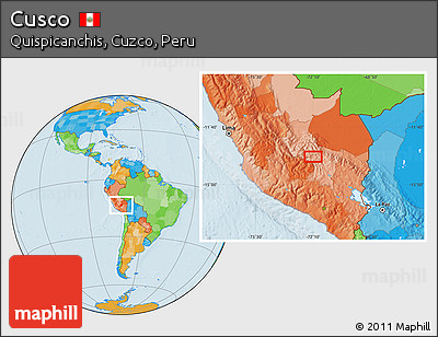 Political Location Map of Cusco
