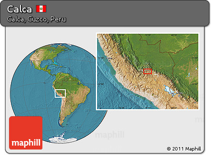 Satellite Location Map of Calca