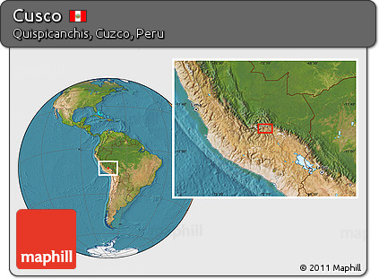 Satellite Location Map of Cusco