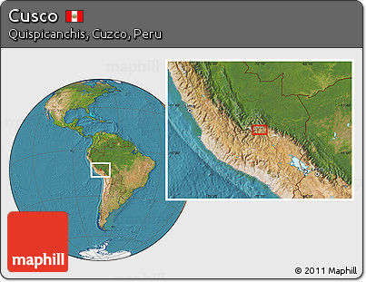 Satellite Location Map of Cusco