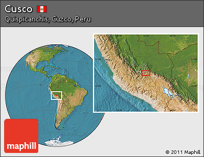 Satellite Location Map of Cusco