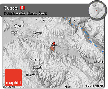 Physical Map of Cusco