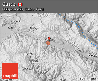 Physical Map of Cusco