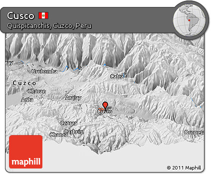 Physical Panoramic Map of Cusco