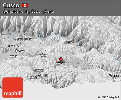 Physical Panoramic Map of Cusco