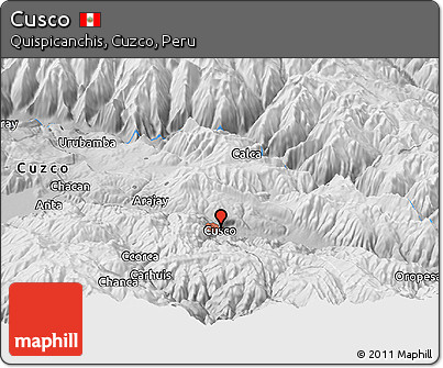 Physical Panoramic Map of Cusco