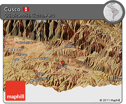 Satellite Panoramic Map of Cusco