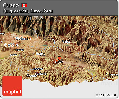 Satellite Panoramic Map of Cusco