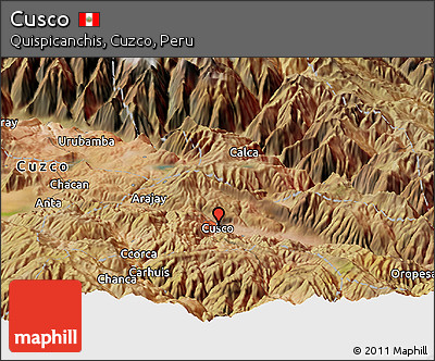 Satellite Panoramic Map of Cusco