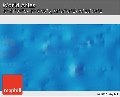 Physical 3D Map of the Area around 13° 24' 15" S, 74° 52' 30" E