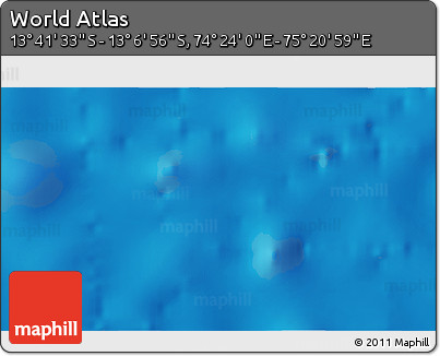 Physical 3D Map of the Area around 13° 24' 15" S, 74° 52' 30" E