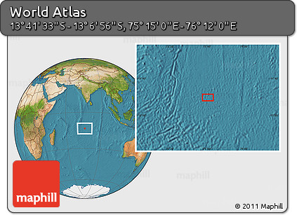 Satellite Location Map of the Area around 13° 24' 15" S, 75° 43' 29" E