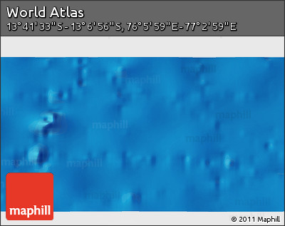 Physical 3D Map of the Area around 13° 24' 15" S, 76° 34' 29" E