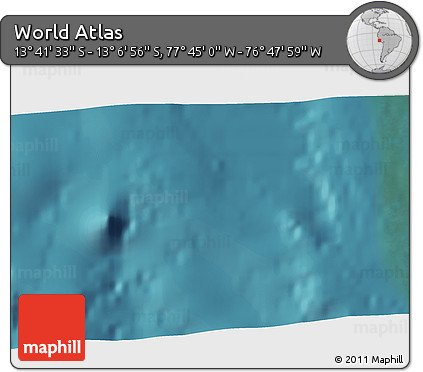 Satellite 3D Map of the Area around 13° 24' 15" S, 77° 16' 30" W