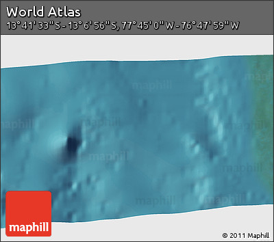 Satellite 3D Map of the Area around 13° 24' 15" S, 77° 16' 30" W