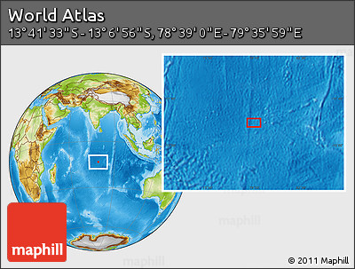 Physical Location Map of the Area around 13° 24' 15" S, 79° 7' 30" E
